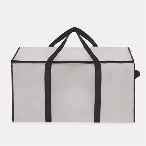 OHS Extra Large Heavy-Duty Waterproof Storage Bag with Zip and Handles, Clear, W/D/H: 74 x 33 x 36 cm – 2