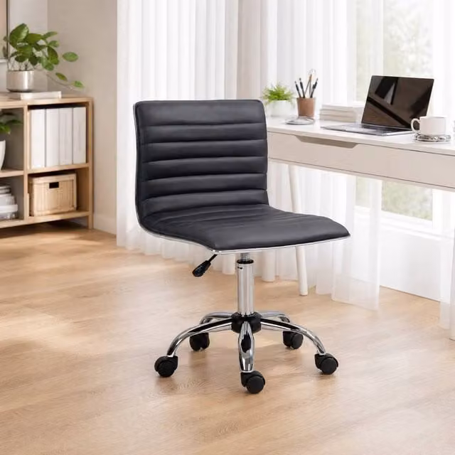 STILVORA Black Synthetic Leather High-Back Executive Office Chair with 360 Degree Swivel and Castors