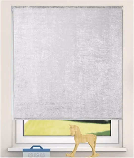 NewEdgeBlinds Crushed Velvet Plain Roller Blinds in Grey, Width: 85 cm