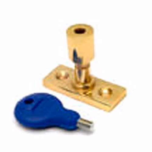 Loops Locking Casement Window Stay Pin in Polished Brass with 28.5mm Fixing Centres