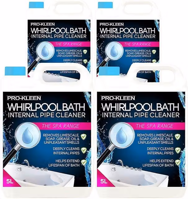 ProKleen Whirlpool and Hot Tub Bath Internal Pipe Cleaner, 4 x 5 l, Clear – 1