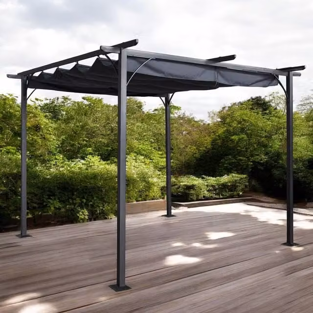 Royalcraft Prague Gazebo Pergola in Grey, W/D: 350 x 350 cm