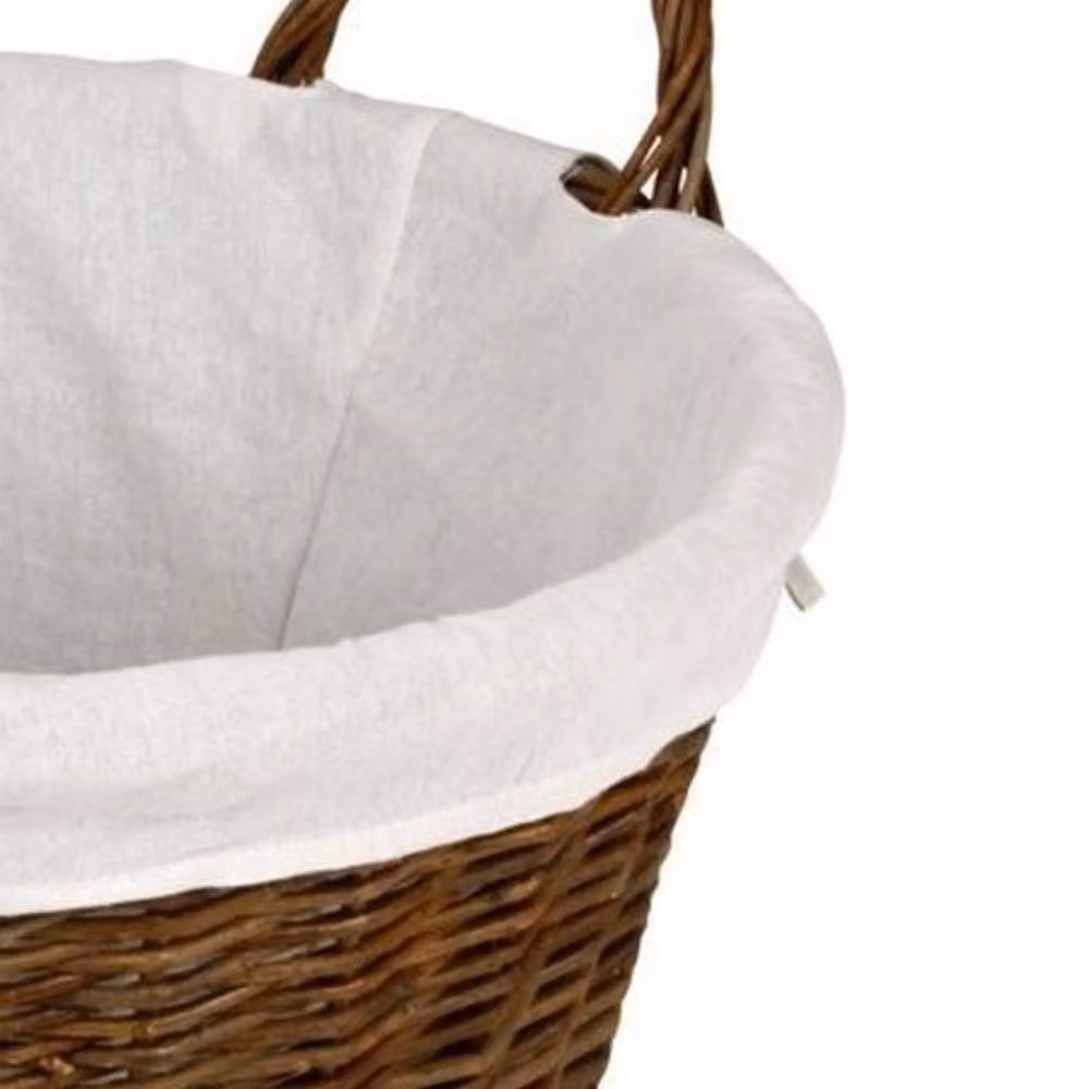 Hearth and Home Brown Open Weave Rattan Log Basket with Handles – 2