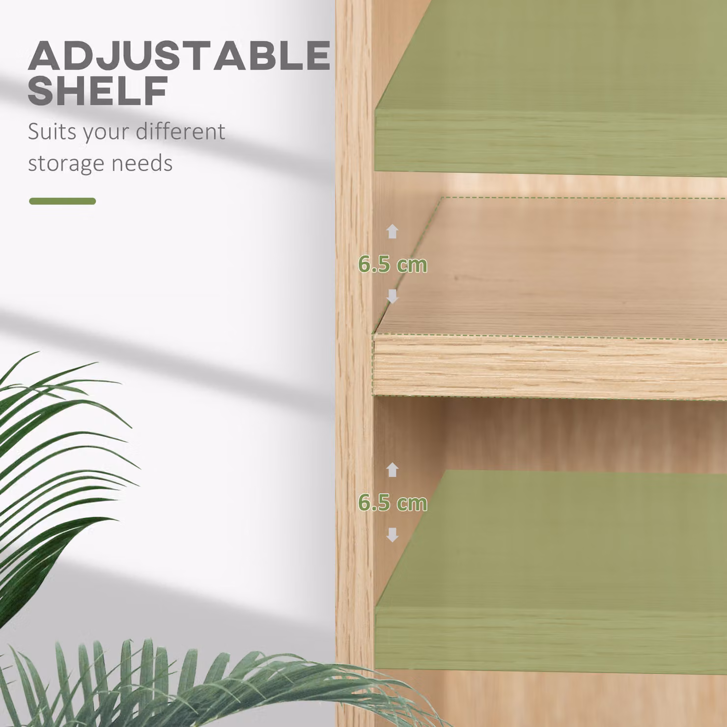 HOMCOM Low 2-Tier Bookcase with Adjustable Shelves in Natural Beige – 4