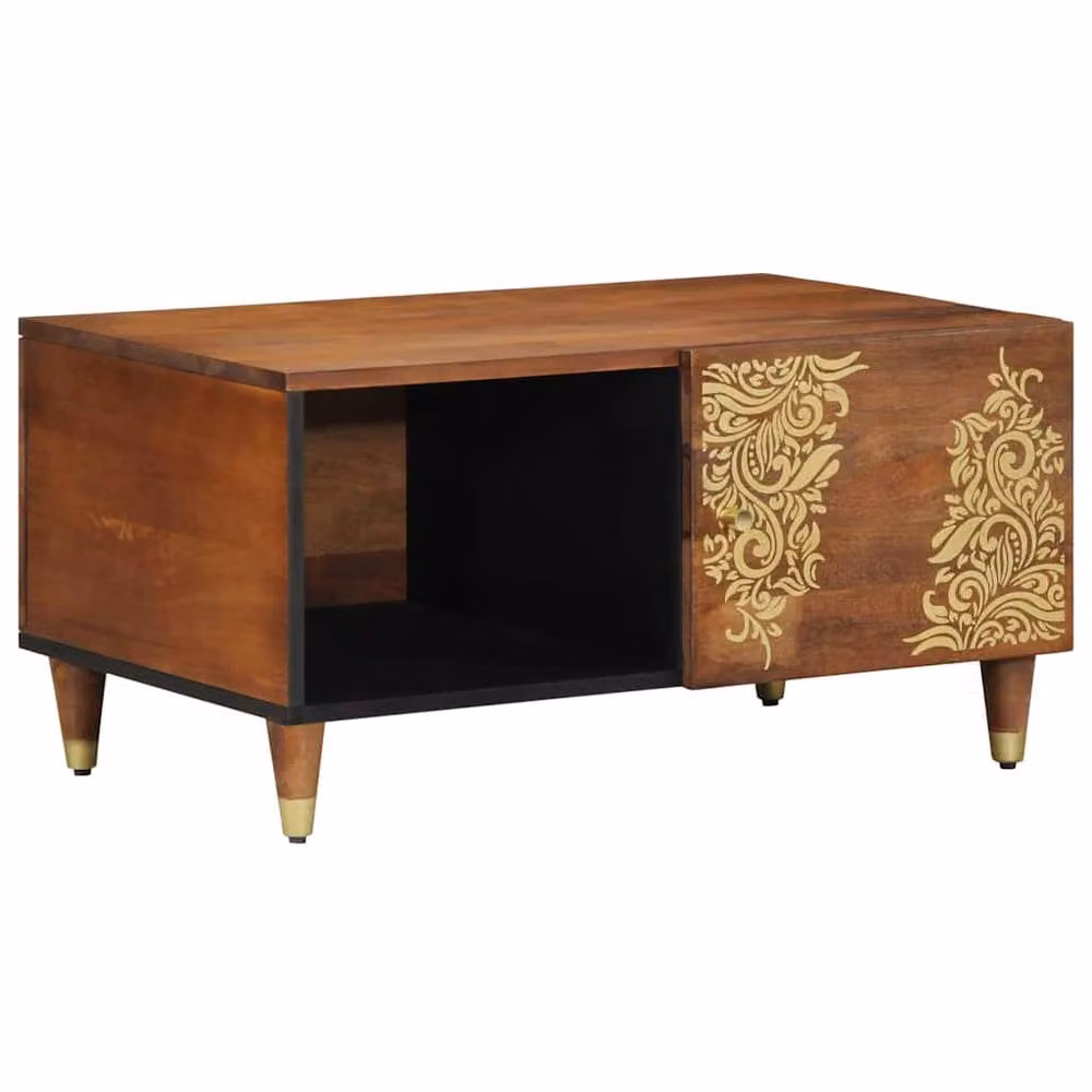 Berkfield Home Modern Mango Wood Coffee Table in Brown, W: 80 cm, D: 50 cm, H: 40 cm – 2
