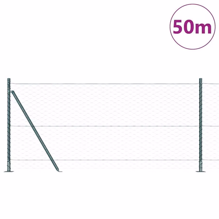 Berkfield Home Green Steel Hexagon Fence 0.8 x 50 m