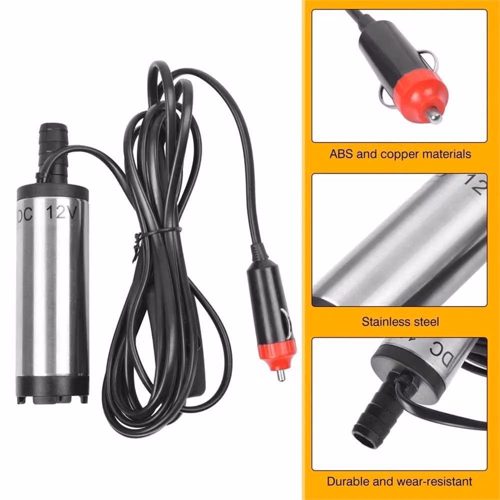 EONLION 12V DC Submersible Pump for Water, Oil and Fuel, 38mm, Silver – 4