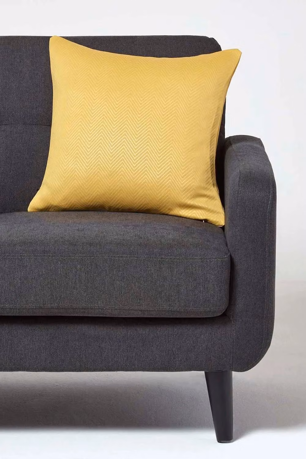 Homescapes Mustard Yellow Herringbone Cushion Cover, W/D/H: 45 x 45 x 45 cm – 2