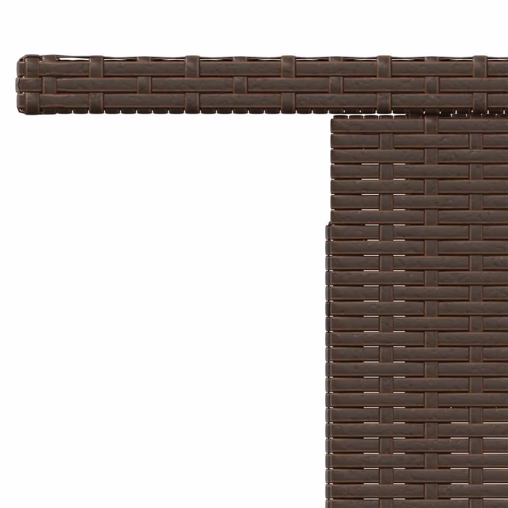 Berkfield Home Brown Poly Rattan Garden Table with Glass Top, W: 100 cm, D: 55 cm, H: 73 cm – 7