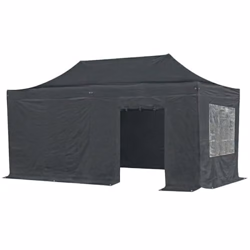 Primrose Full Set of Charcoal Grey Sidewalls, Windows, and Door for 3m x 6m Pop Up Gazebo – 2