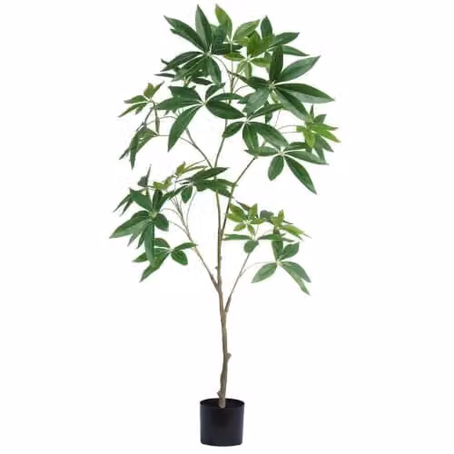 Botanik Artificial Money Tree Pachira Realistic Faux Green Plant, H 120 cm x W 50 cm x D 50 cm – 3