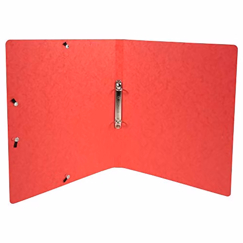 Exacompta A4 2-Ring Binder in Red Glossy Laminated Card – 2
