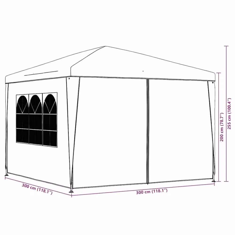 Berkfield Home Party Tent, Green, W/D/H: 3 x 3 x 2.2 m – 7