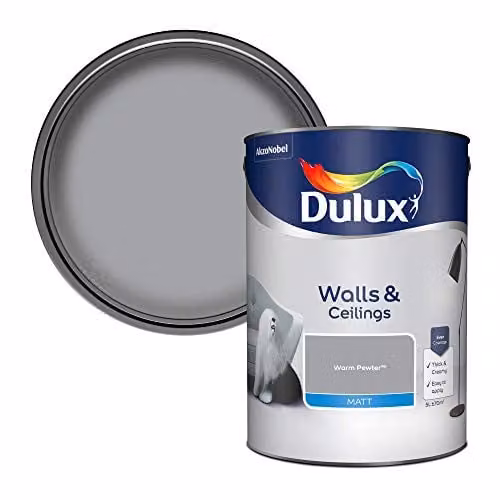 Dulux Matt Emulsion Paint, Grey, 5L