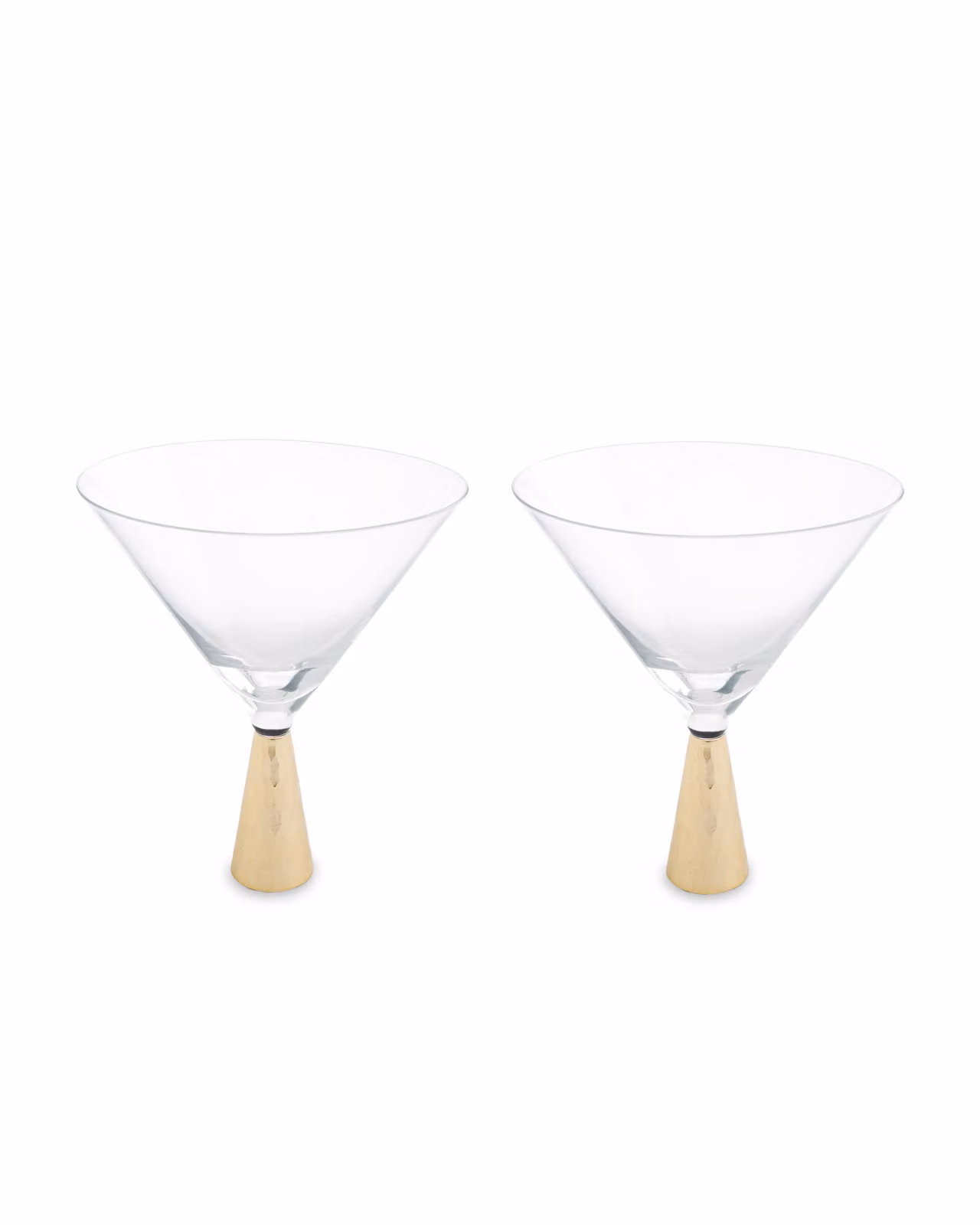Orsina Set of 2 Geometric Cocktail Glasses with 250ml Capacity, Gold and Transparent – 2