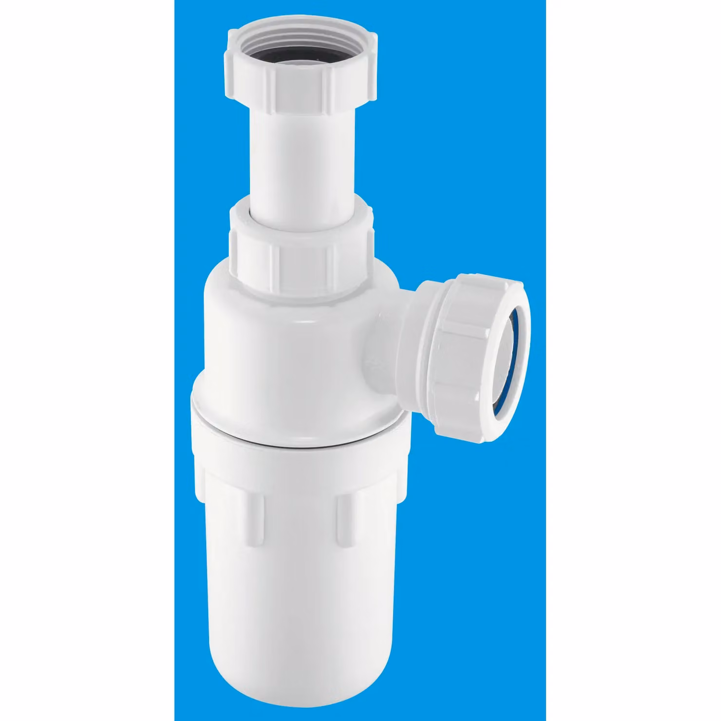 McAlpine C10AR White Plastic Adjustable Inlet Bottle Trap with 1.5 inch Multifit Outlet – 2
