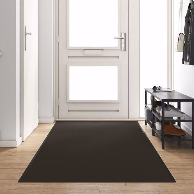 Berkfield Home Black Washable Non-Slip Doormat, W/D: 120 x 400 cm