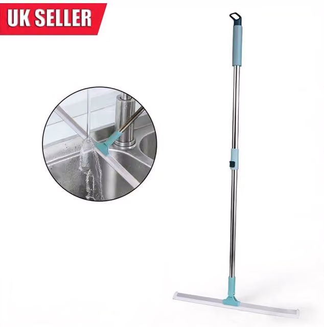 KDMD 39 Inch Extendable Swivel Window Squeegee Wiper with Foam Handle and Scraper in Blue – 1