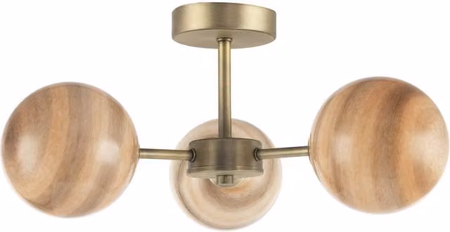 Happy Homewares Designer Ceiling Light Fitting with Gold Marble Glass Spherical Shades – 1