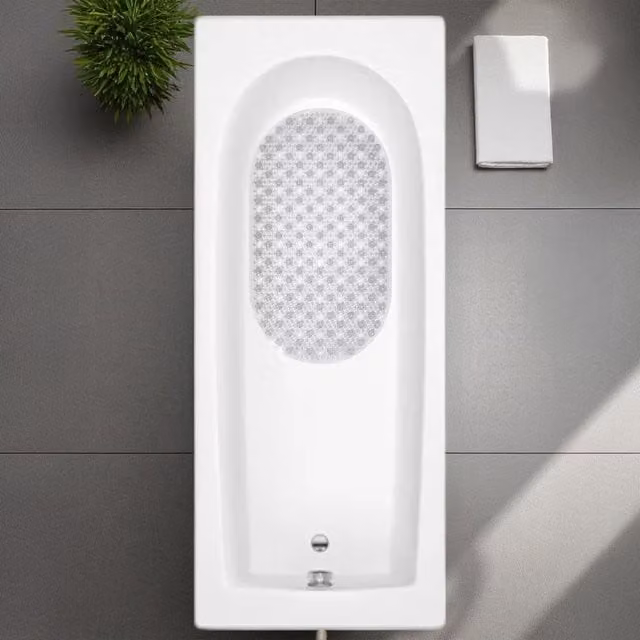 Showerdrape Cleo Oval Anti Slip Bath Mat, Transparent, W: 69 cm, D: 39 cm