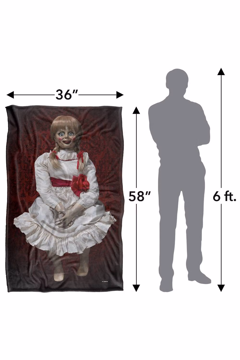 LOGOVISION Annabelle 3 Doll Poster Super Soft Fleece Throw Blanket, Multicolour, W: 91 cm, D: 147 cm – 8
