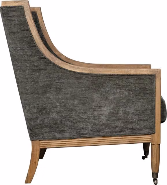 KDMK Albury Modern Velvet Armchair with Solid Wood Frame in Grey