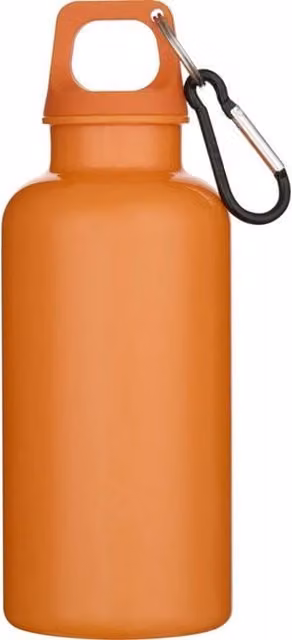 Floso Oregon Solid Plastic Carabiner Clip Water Bottle, 400 ml, Orange