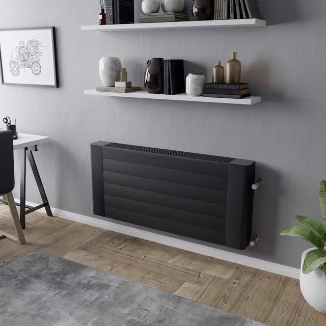 Agadon Lisbon Designer LST Convector in Black, W/H: 108 x 60 cm