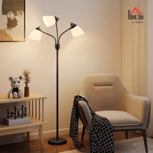 HOMCOM Arc Tree Floor Lamp in Black, Height: 155 cm – 2