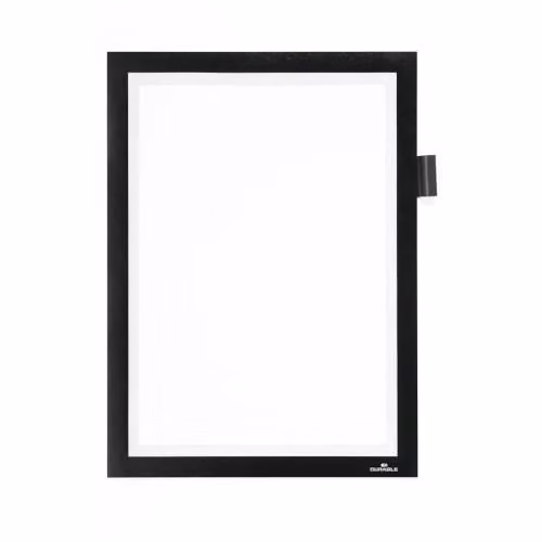 Durable DURAFRAME Self-Adhesive Magnetic Memo Holder, A4 Format, Black