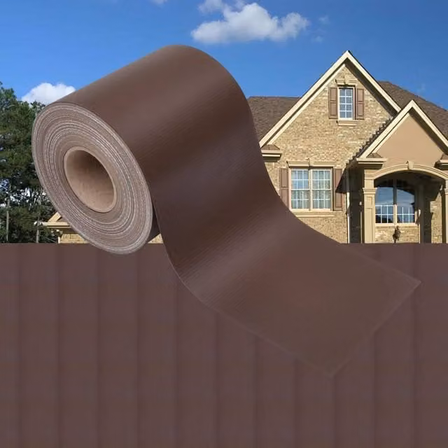 Berkfield Brown PVC Garden Privacy Screen Mat with Metal Clamps, W: 700 cm, H: 31 cm