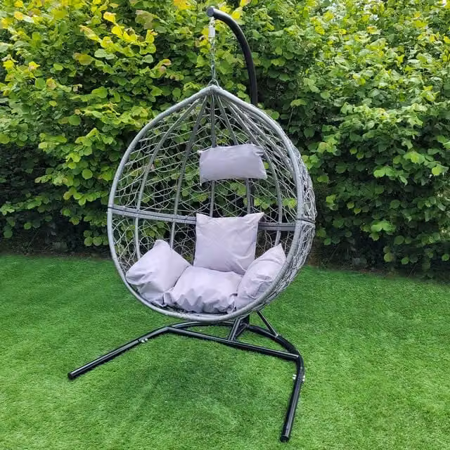 Jardi Modern Grey Rattan Egg Chair