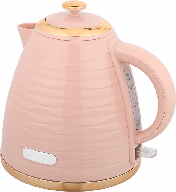 HOMCOM 3kW Rapid Boil Honeycomb Kettle in Pink with Auto Shut-Off and PID Control – 1