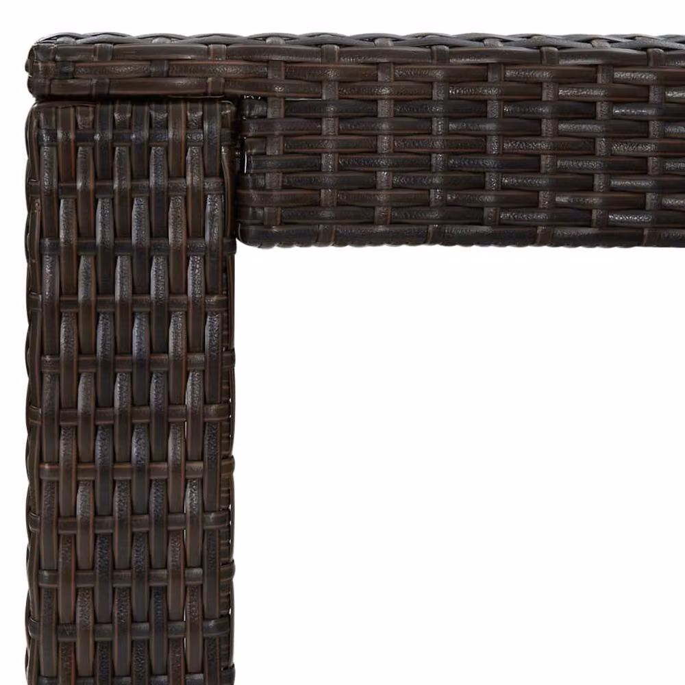 Berkfield Home Brown Poly Rattan Garden Bar Table, W: 100 cm, D: 60.5 cm, H: 110.5 cm – 4