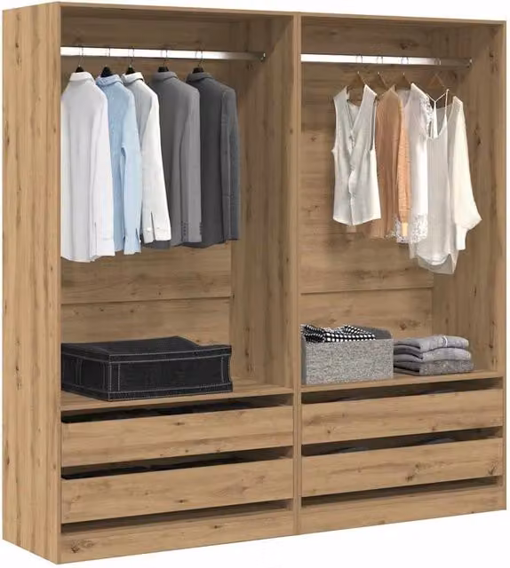 Berkfield Home Artisan Oak Wardrobe in Brown, W/D/H: 100 x 50 x 200 cm – 1