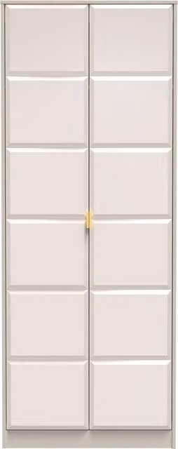 Ready Assembled 2 U Metro 2 Door Wardrobe in Beige and Gold