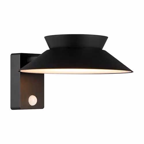 Nordlux Justina Solar LED Outdoor Wall Light, Black Metal, IP44, Warm White 3000k with Motion and Dusk Sensors – 1