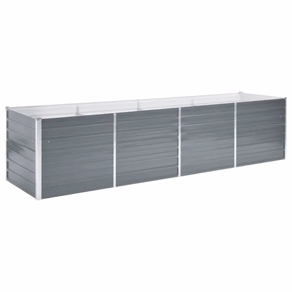 Berkfield Home Garden Galvanised Steel Raised Bed in Grey, W/D/H: 320 x 80 x 77 cm – 2