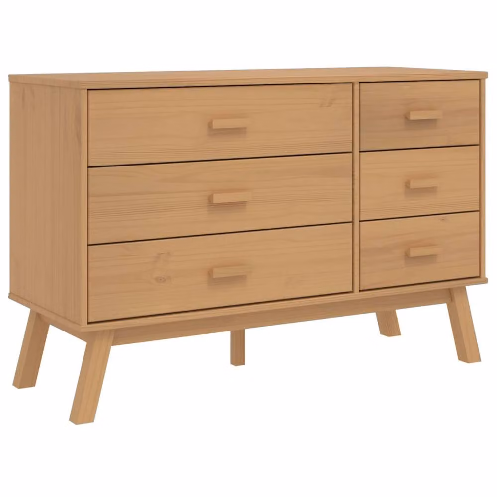 Berkfield Home Beautiful Olden Drawer Cabinet in Brown Solid Wood Pine, W/D/H: 73.5 x 42 x 111 cm – 2