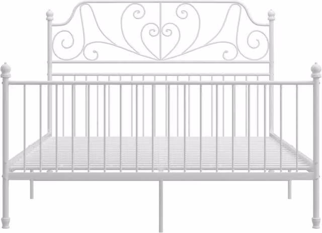 Berkfield Home White Metal Bed Frame W/D/H: 140 x 200 cm