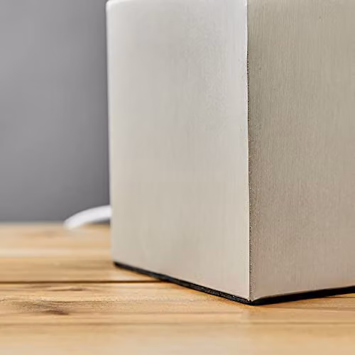 ValueLights Cubbie Modern Chrome Cube Design Touch Dimmable Table Lamp with White Fabric Shade – 3