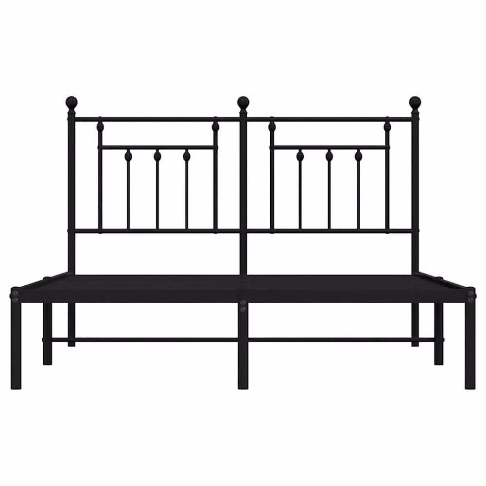Berkfield Home Metal Bed Frame with Headboard in Black, W/D/H: 140 x 190 x 97 cm – 3
