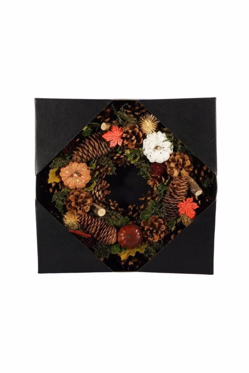 KDMD Autumn Wreath with Leaves and Pumpkins, Multicolour, Diameter: 30 cm – 2