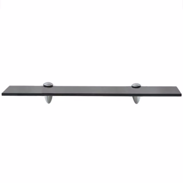 Berkfield Home Modern Floating Glass Shelves, 2 Piece Set, Black, W/D/H: 50 x 20 x 0.8 cm – 1