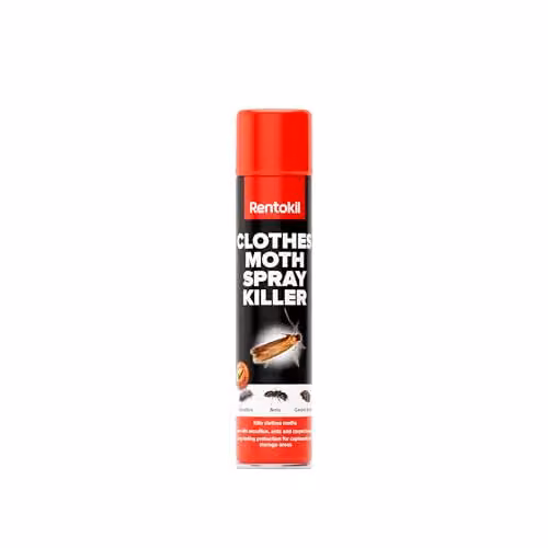 Rentokil PSC100 Clothes Moth Killer Spray, Black, H x W x D: 23.7 x 4.8 x 4.8 cm – 1