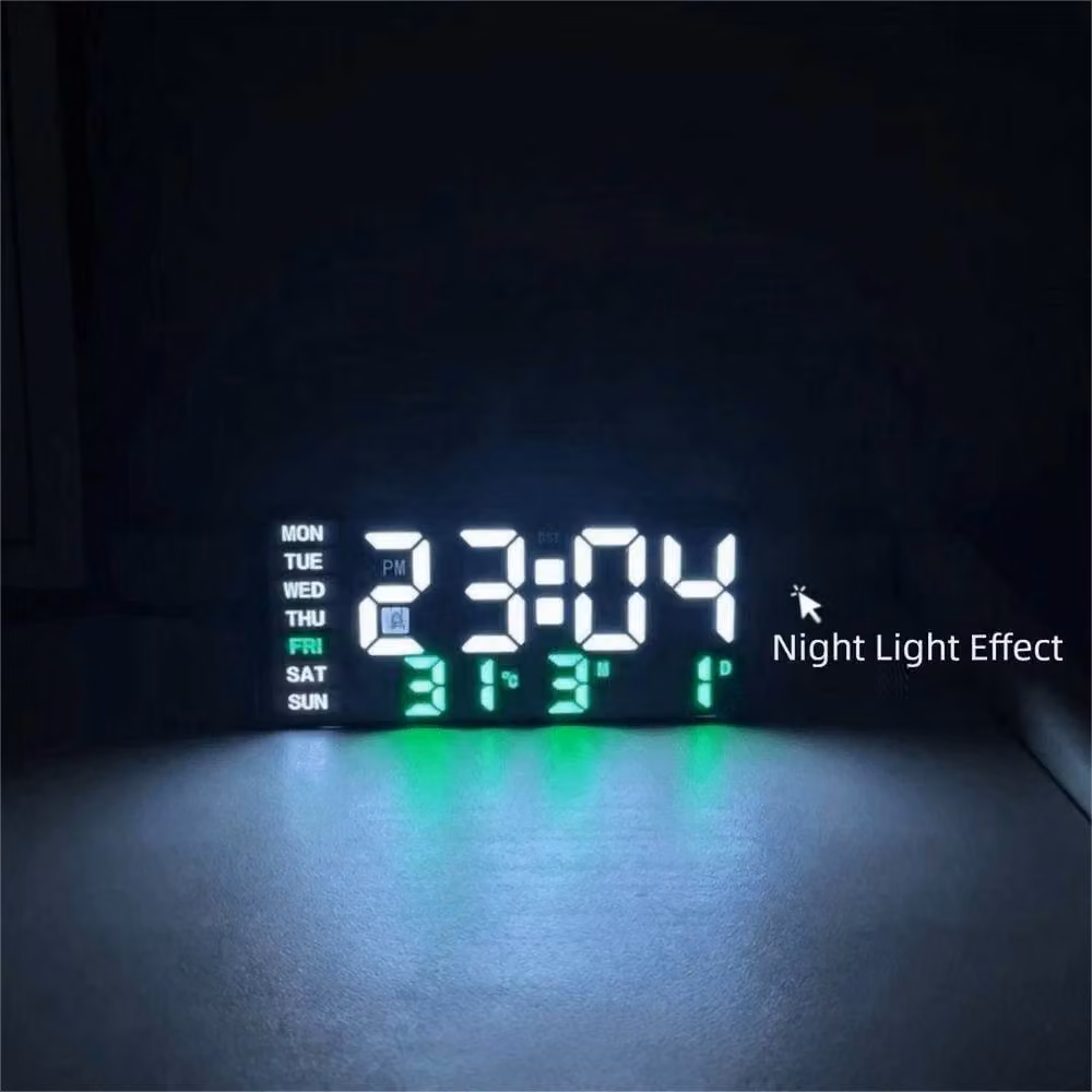 KORVIXA Multifunctional Electronic Clock with Dual Alarm, Black, Width: 100 cm – 2