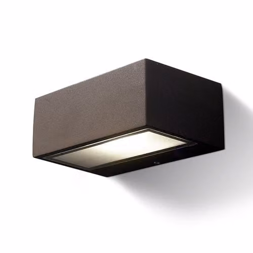 Netlighting Nemesis Aluminium LED Up and Down Outdoor Wall Light, Brown, IP44, R7s 100W