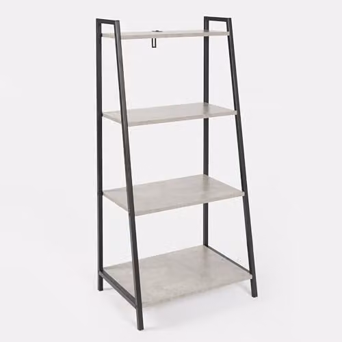 OHS 4 Tier Ladder Shelving Unit in Grey, W/D/H: 90 x 43 x 30 cm – 2