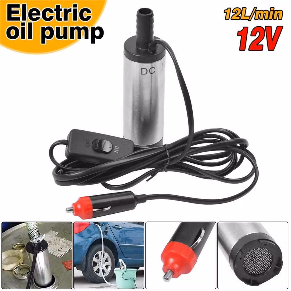 EONLION 12V DC Submersible Pump for Water, Oil and Fuel, 38mm, Silver – 3