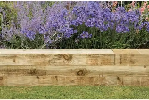 Forest Garden Timber Raised Bed Landscaping Sleepers, Brown, Pack of 2, Length: 120 cm